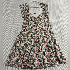 Abercrombie & Fitch White Fruit Apple Twisted Front Mini Dress